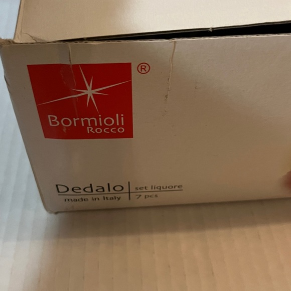 Bormioli Rocco Dedalo Made in Italy. Decanter and 6 Shot Glasses. New in Box.🐠 - Picture 4 of 4